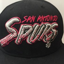 San Antonio Spurs New Era Hardwood Classics Snapback Hat Black Pink NBA Duncan