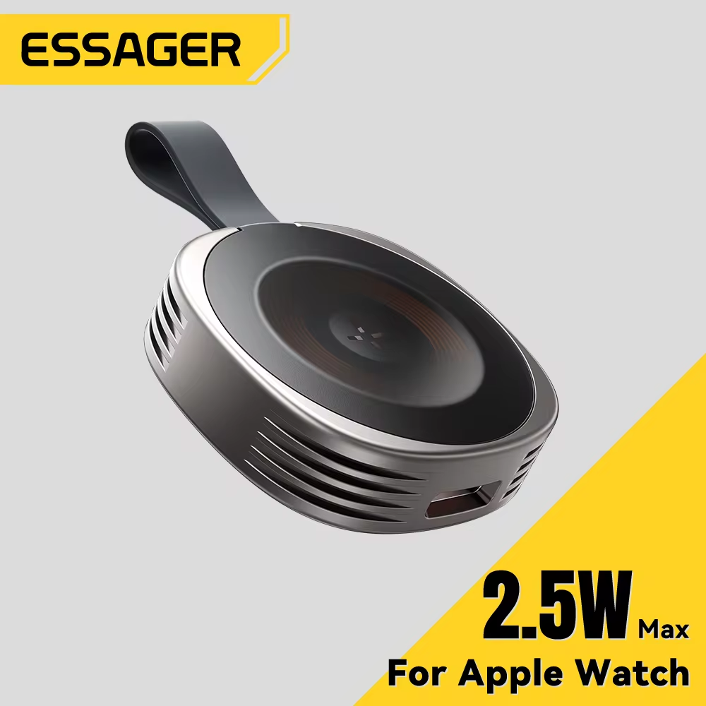 Essager Magnetic Wireless Charger for Apple Watch 8 7 6 5 4 3 2 SE Portable USB