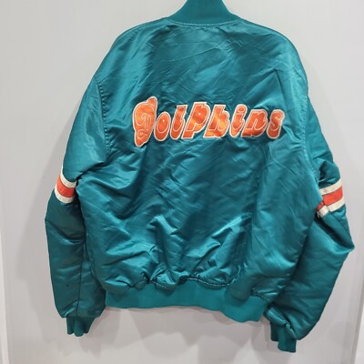 Rare Vintage 80s 90s Starter Pro Line Miami Dolphins 2 Sided Satin 