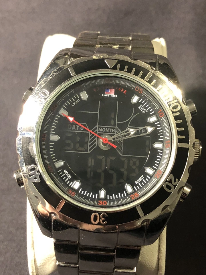 U.S. Polo Assn. Reloj Hombre Digital Analógico Doble Hora Reloj Pulsera Batería Nueva Foto 2 de 4