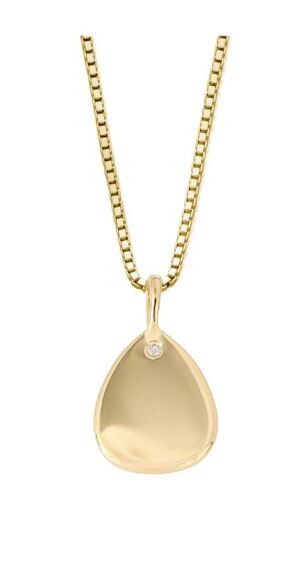 Sterlingsilber/Goldbeschichtet D Für Diamant Tropfen Anhänger