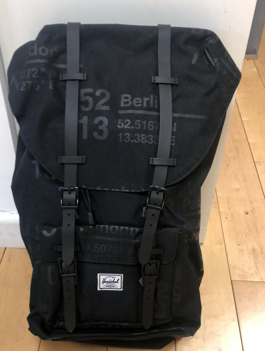 Herschel Little America Mens Womens Backpack Rucksack BLACK LETTER - Main Image