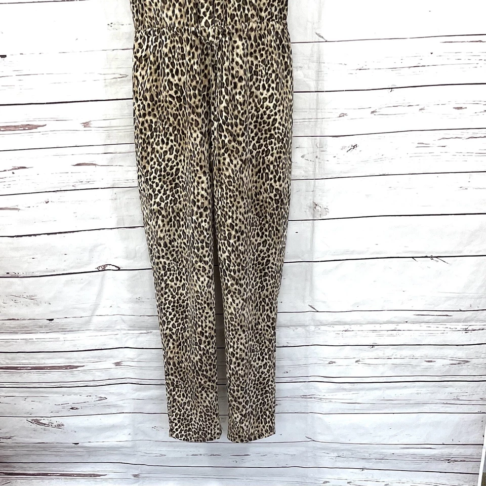 Женский комбинезон Lauren Ralph Lauren с 6 коричневыми леопардовыми принтами без рукавов - Изображение 3 из 4