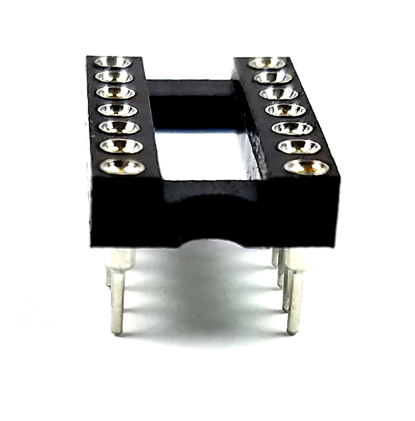 5PCS IC Sockets DIP-14 Machined Round Contact Pins Holes 2.54mm DIP14 ...