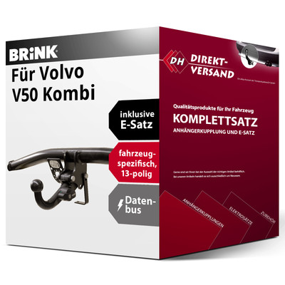 Anhängerkupplung abnehmbar + E-Satz 13pol spezifisch für Volvo V50 Kombi 03- top