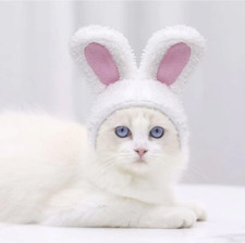 Bunny Ears for Cats and Dogs White and Pink Cat Clothing Costume Party
