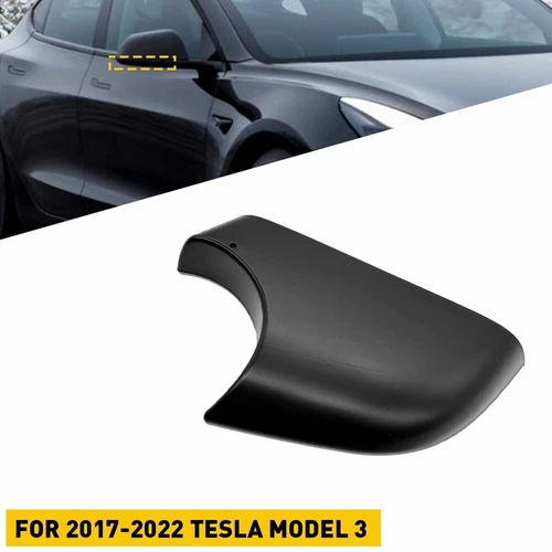 For 2017-2022 Tesla Model 3 Right Passenger Side Rearview Mirror Cover Cap Black