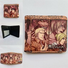 Attack on Titan Women Men Wallet Leather PU Bifold Wallet Coin Purse Money Cilp