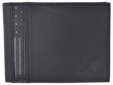 RFID Blocking Genuine Leather Bifold Wallet USA Stars & Stripes Design CAZORO