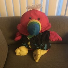 Vintage Fisher Price Puffalump Wild Things Toucan Parrot W/ Hawaiian Shirt 1987