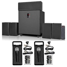 Rockville HTS820 Hybrid Bluetooth Home Theater / Karaoke Machine System 2 Mics