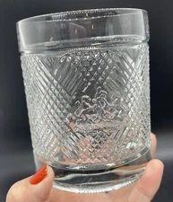 Ralph Lauren Whiskey Glass Safari Lion Crest Logo Argyle Double Old Fashion Bar