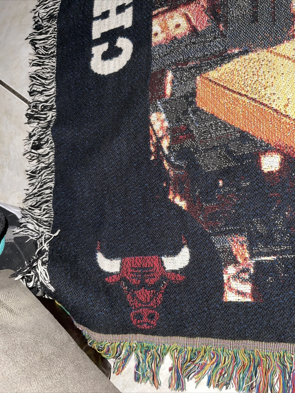 Chicago Bulls Woven Blanket NBA Champs used