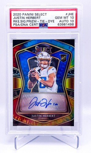 Justin Herbert [Tie-Dye Prizm] 2020 Panini Select Certified Rookies card