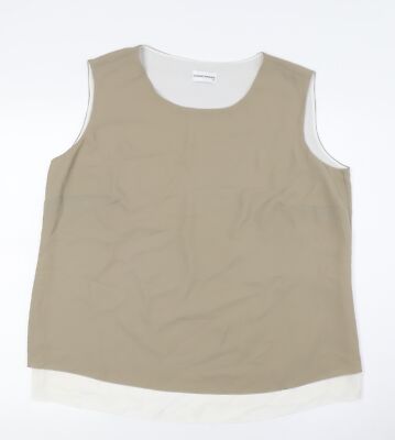 SOMMERMANN Damen beige Polyester Camisole Knopfleiste Größe 16 U-Boot-Ausschnitt - Lagenlook