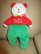 VINTAGE EDEN MY FIRST CHRISTMAS TEDDY BEAR STUFFED ANIMAL PLUSH TOY