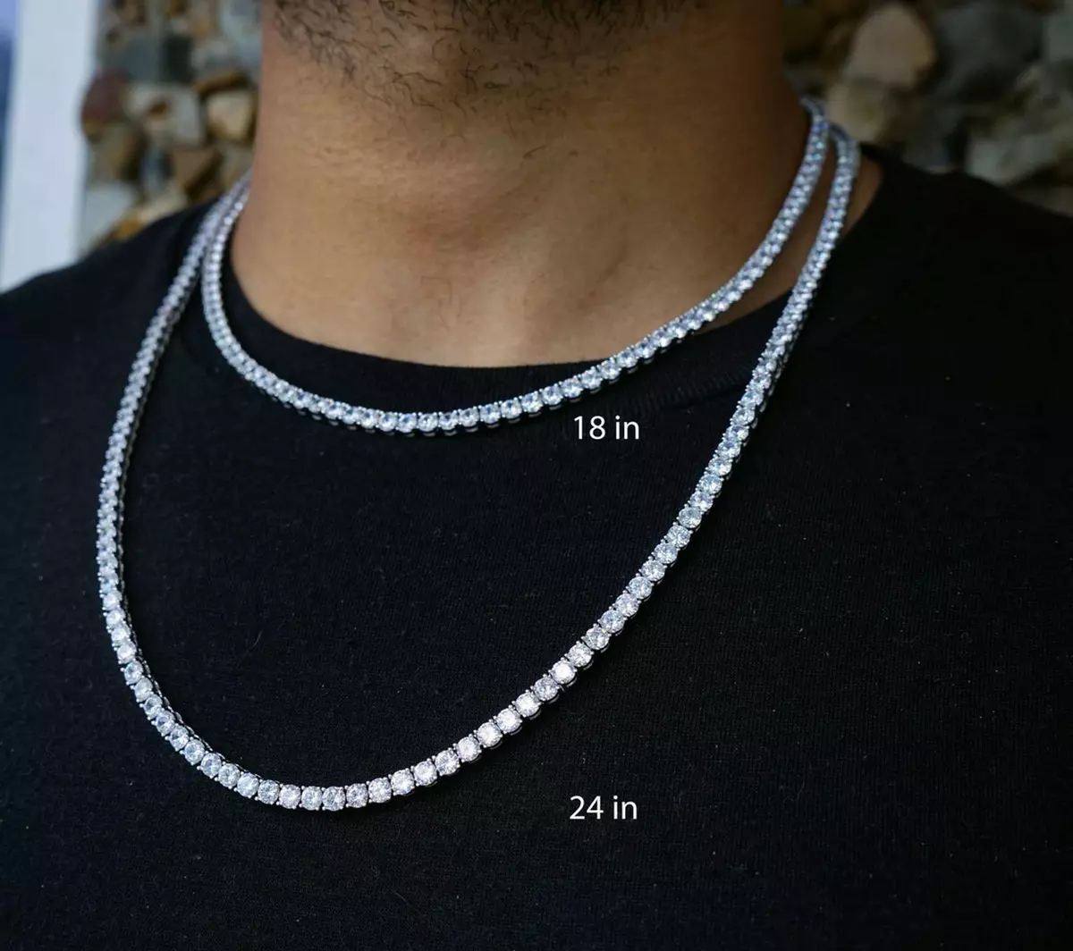 White Gold Plated Tennis Chain Unisex necklace bracelet 2.5mm 3mm