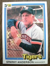 1981 DONRUSS BASEBALL CARD #370-SPARKY ANDERSON-HOF set break  NM low priced shp
