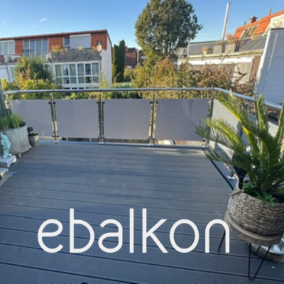 Balkongeländer mit V2 Glas Treppe Terrasse Edelstahl Bausatz Geländer
