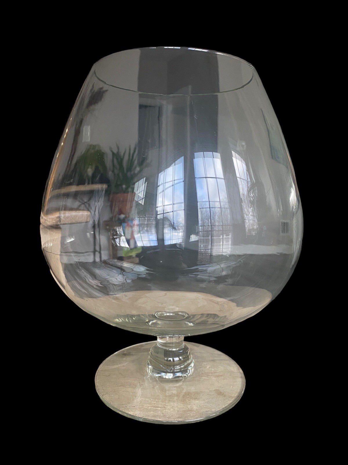 Vintage clear glass BRANDY SNIFTER 11" tall Center piece Terrarium Fish