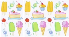 Mrs Grossman's Sheer COLOR SWEETS Ice Cream PIE Cake Scrapbook Stickers 3 Sheets