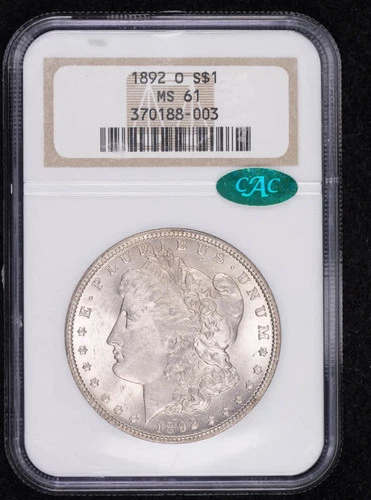 1892 O Morgan Silver Dollar NGC MS-61 CAC