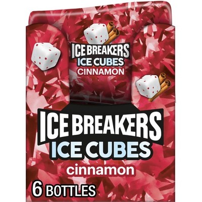 ICE BREAKERS Ice Cubes Cinnamon Flavored Sugar Free Chewing Gum 6 Count 40 Piece