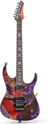 Leo Jaymz Tsunami Deluxe Electric Guitar Violet HH 24F Double Lock