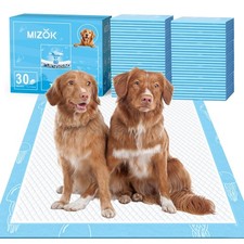 MIZOK Dog Pee Pads 28x44in Extra Long Dog Pads 12 Cups Superior Absorption Le...