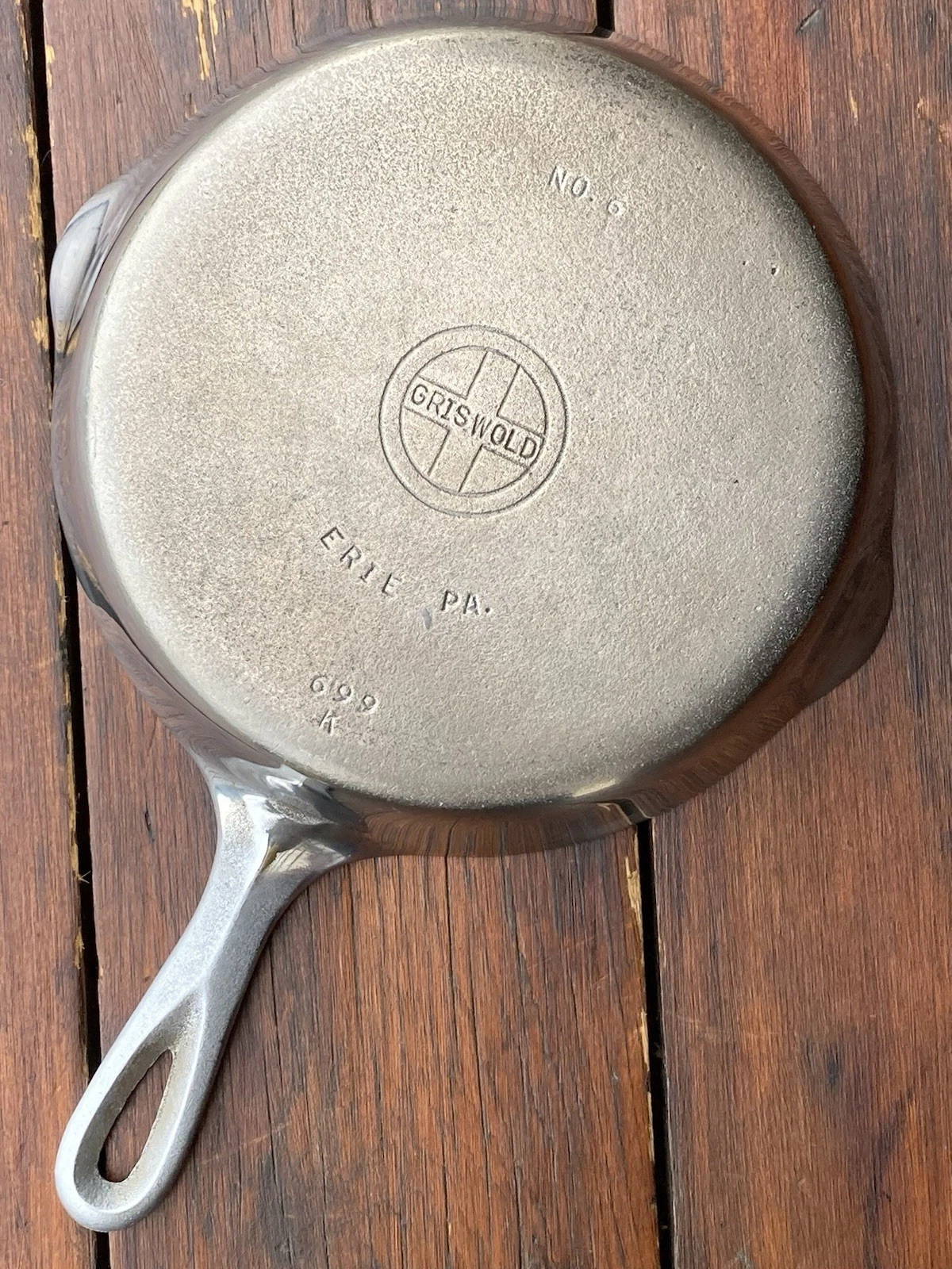 Griswold Cast Iron #6 Small Logo Skillet In Chrome Finish