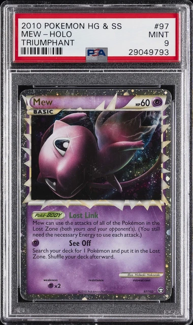 2010 POKEMON HEARTGOLD & SOULSILVER TRIUMPHANT #97 MEW-HOLO PSA 9