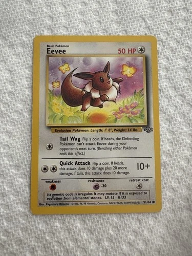 Eevee - 51/64 - Jungle - Unlimited - Pokemon Card - Vintage - WOTC