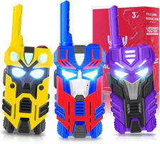 Transform Toys Walkie Talkies for Kids, 3 Pack with Cool Light-Up Eyes  2500 FT