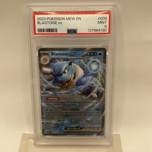 Pokemon Blastoise EX 009/165 Scarlet & Violet 151 Holo Graded PSA 9 Card MINT