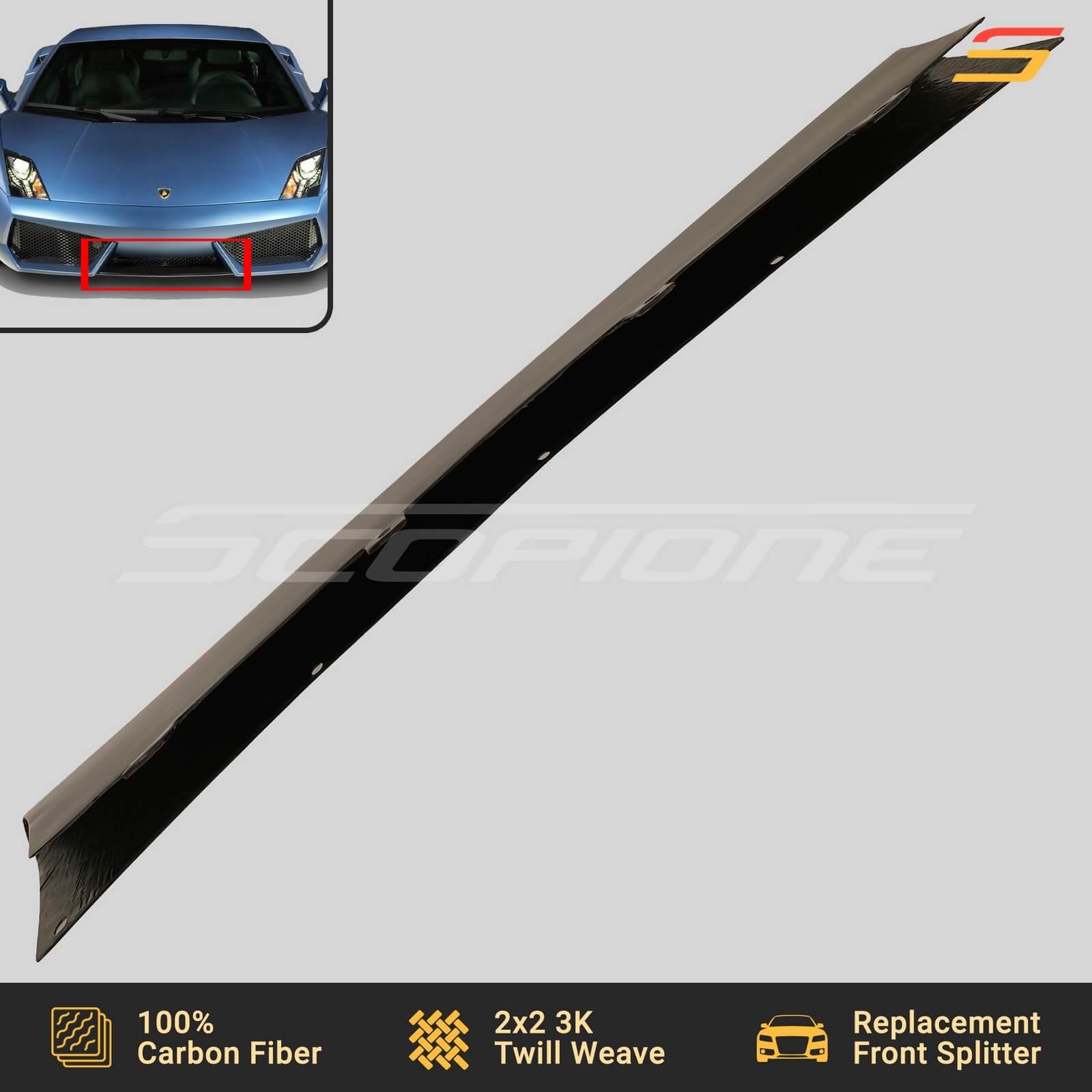 Scopione Carbon Front Bumper Splitter Lip for Lamborghini 09-14 Gallardo LP560