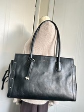 Large Radley Black Leather Shoulder Bag, Dog Tag Charm  Work, Business, Everyday