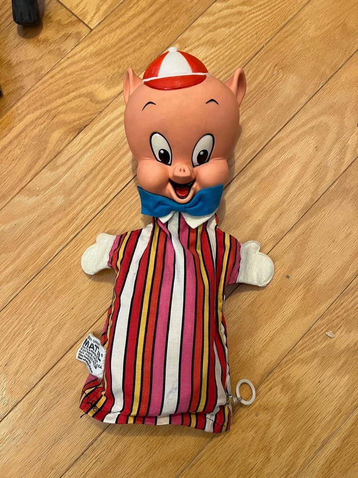 1964 Vtg MATTEL TOYS LOONEY TUNES 15" TALKING PORKY PIG Puppet - Talks Great! - Image 2 of 4