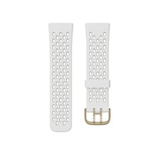 Fitbit Sense Versa 3 Official Sport Accessory Band, White/Lunar White, Small