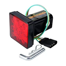 Cenipar Trailer Hitch Receiver Cover with 12 LEDs Red Brake Light with 2" 