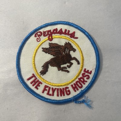 Vintage Pegasus The Flying Horse Embroidered Round Patch