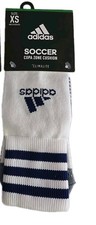Adidas Youth Climalite Copa Zone 5 White Blue Athletic Soccer Socks Size XS NWT