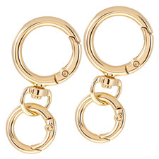 2/5/10 Sets round Spring Snap Carabiner Clip O Rings Swivel Trigger Hook Metal C