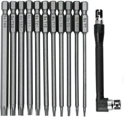 11PCS 75Mm Torx Security Head Screwdriver Drill Set 1/4 Inch Hex Shank T6 T7 