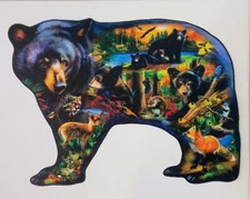 BEAR WILD ANIMALS Wooden Jigsaw Puzzle, Medium size A4, NEW in box