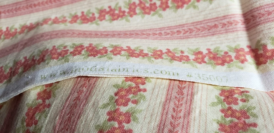 Pink Yellow Cotton Sewing Fabric Material Moda Fabrics Crafts 1 1/2 Yards - Image 3 of 4