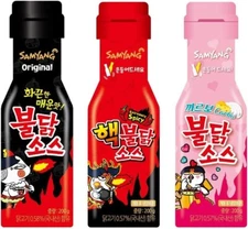 Samyang Buldak Hot Chicken Flavour Sauce 165g x3 Bottles Black + Red + Carbona)