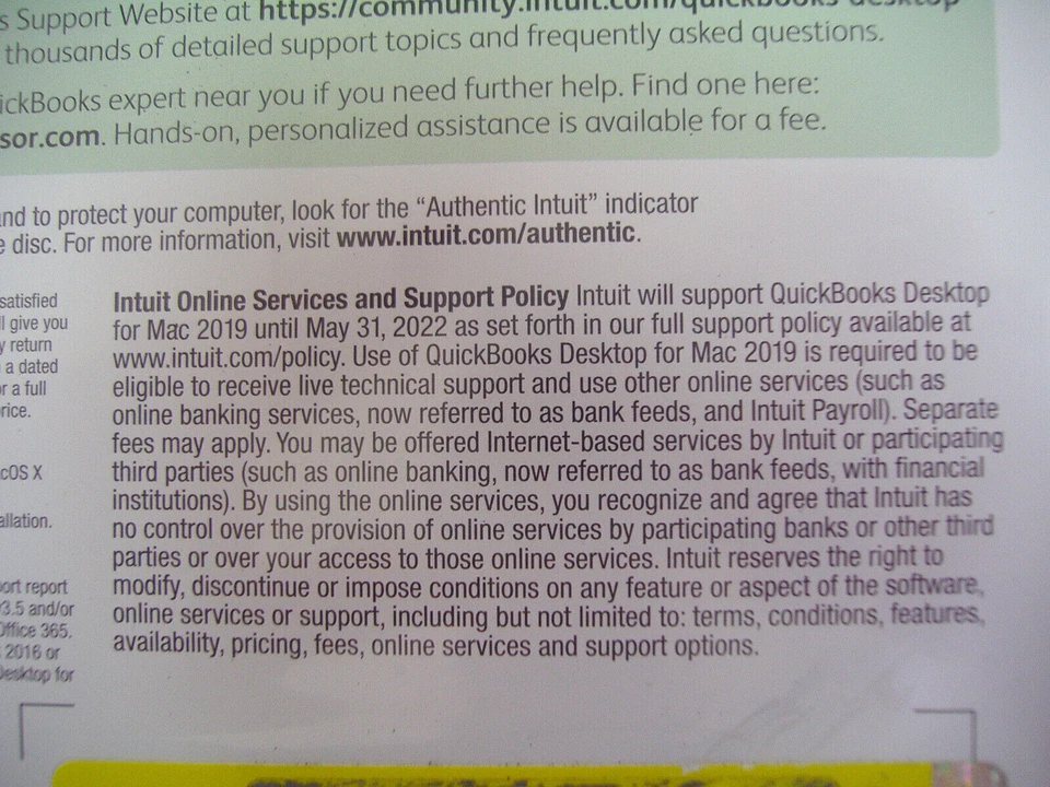 INTUIT QUICKBOOKS DESKTOP 2019 FOR MAC FULL DVD RETAIL BOX VER =LIFTIME LICENSE= - Image 4 of 4