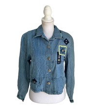 Vintage City Girl Sport Embroidered Denim Jacket