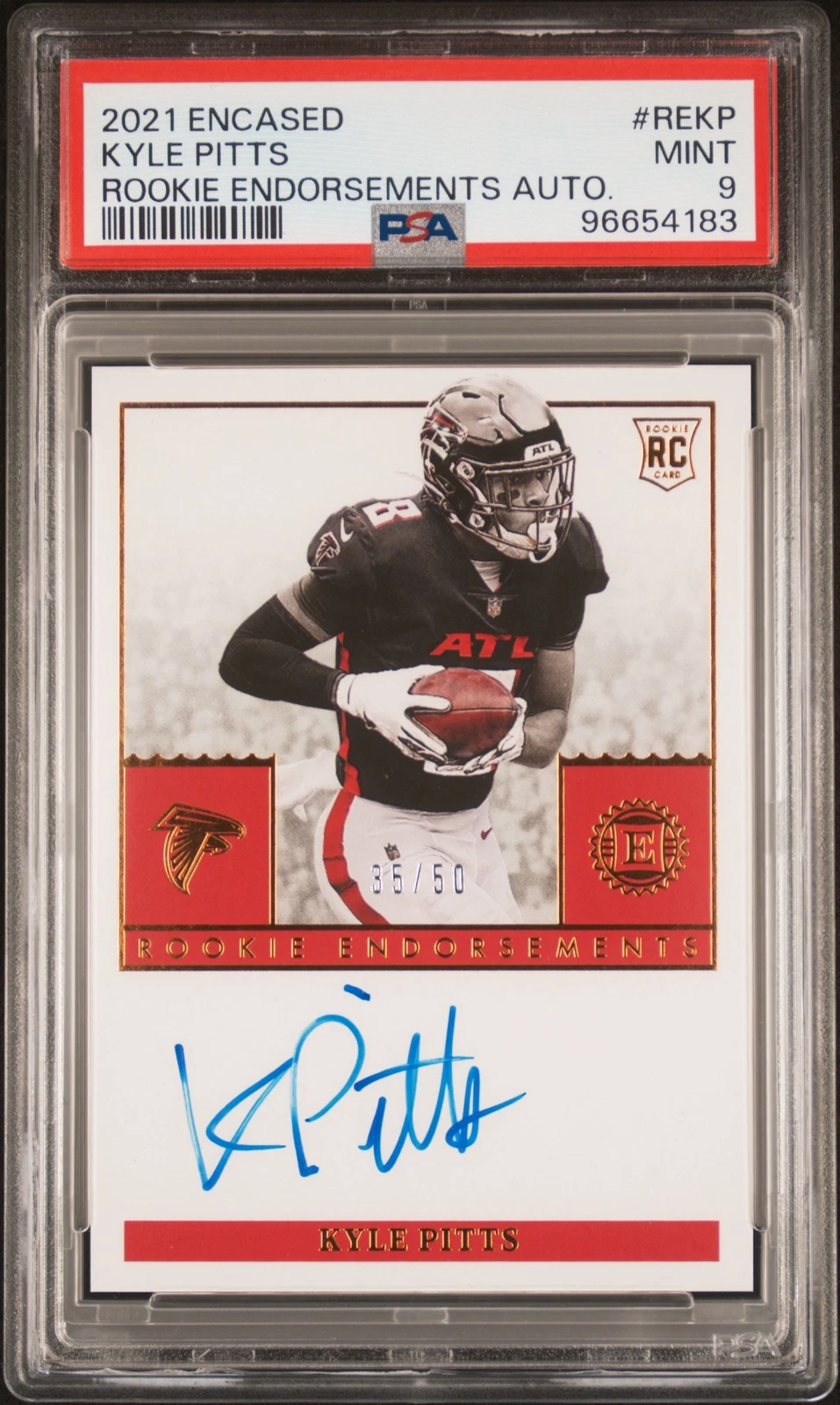 Kyle Pitts Panini Encased Rookie Endorsements #REKP Base