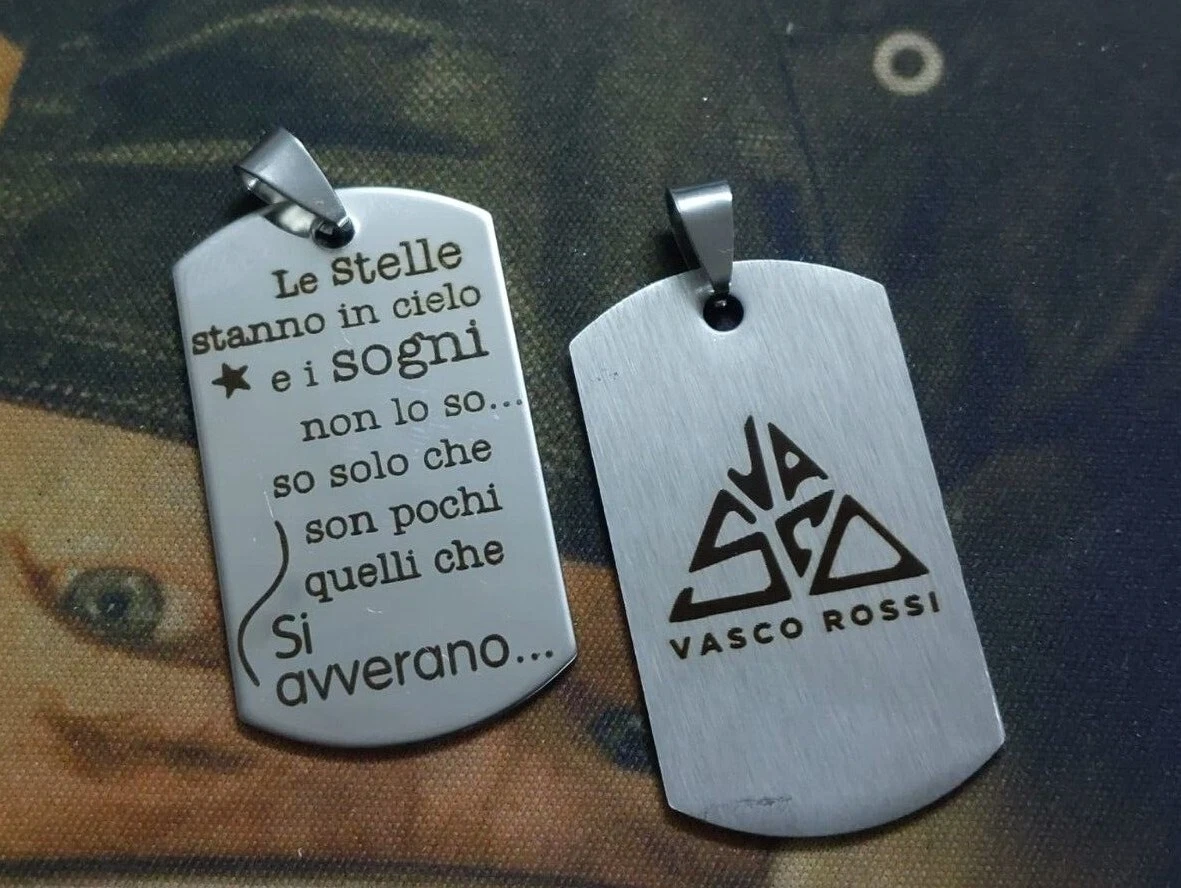 Rare Pendentif Vintage Vasco Rossi Années 80 En Métal – Sans Marque, Collectionneur